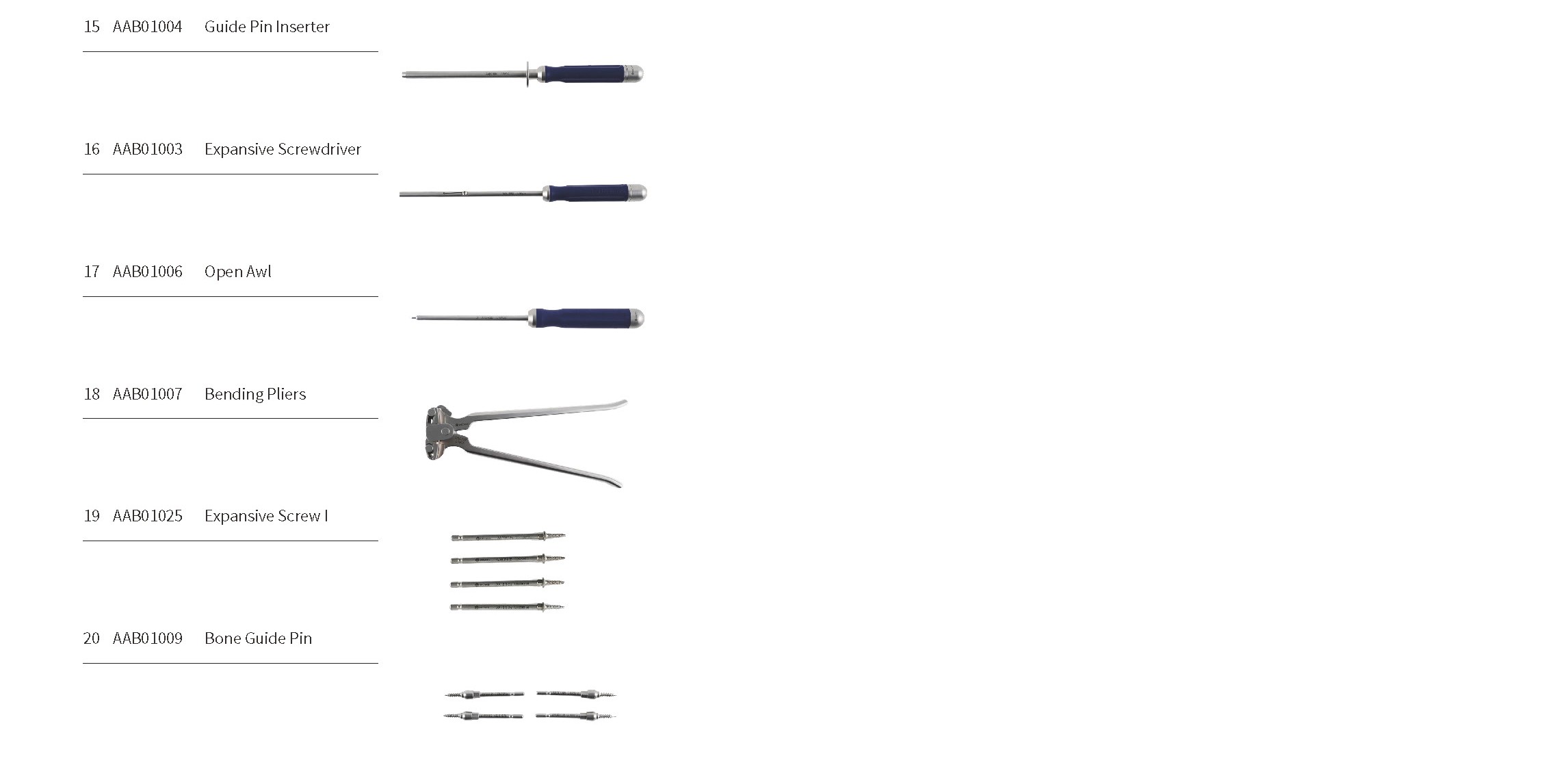 Anterior Cervical Plate Instrument Set -I Anterior Cervical Plate Instrument Set -I