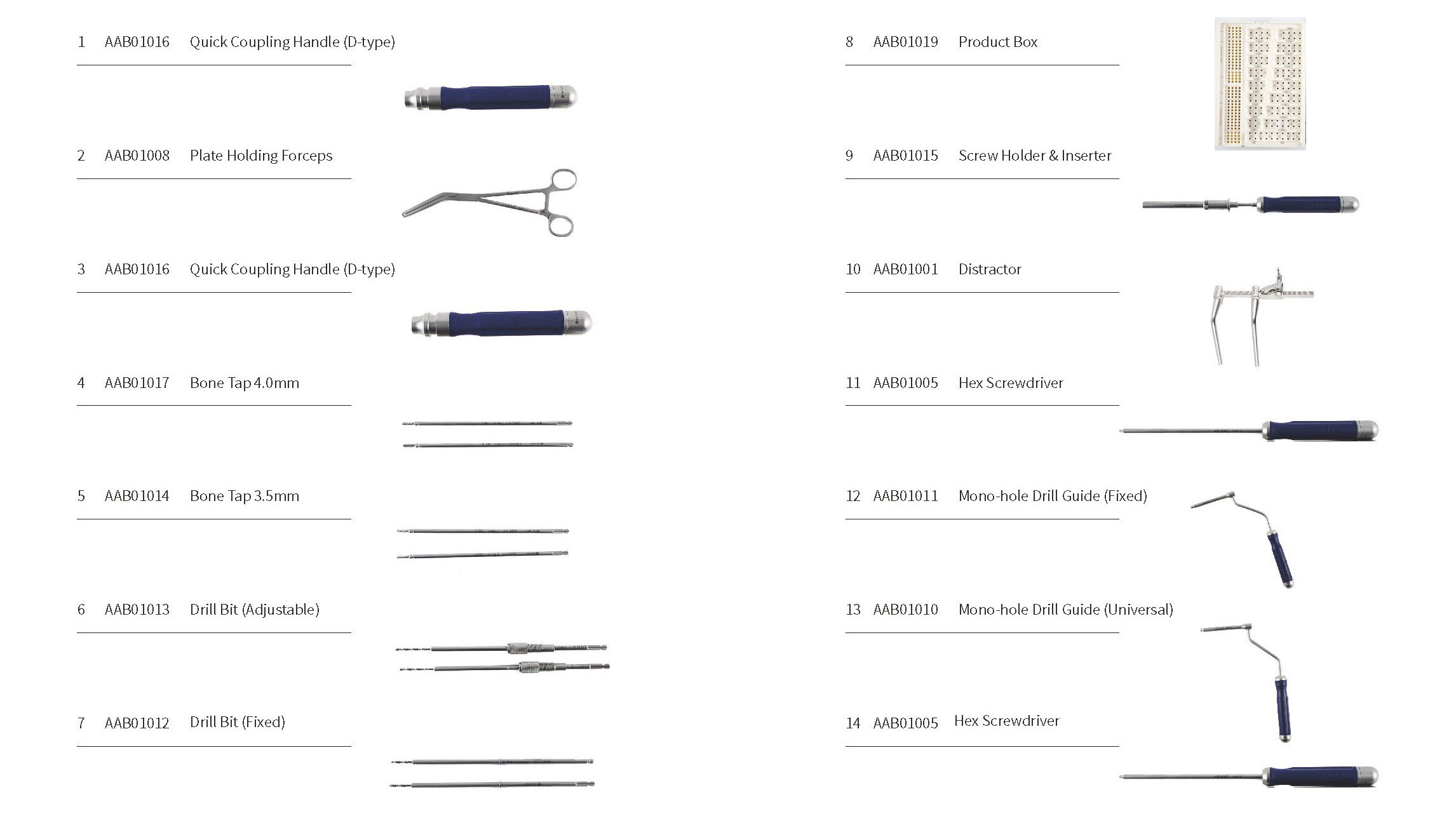 Anterior Cervical Plate Instrument Set -I