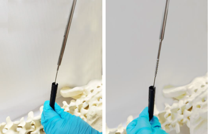 Breach cortical bone and tap the pedicle tract