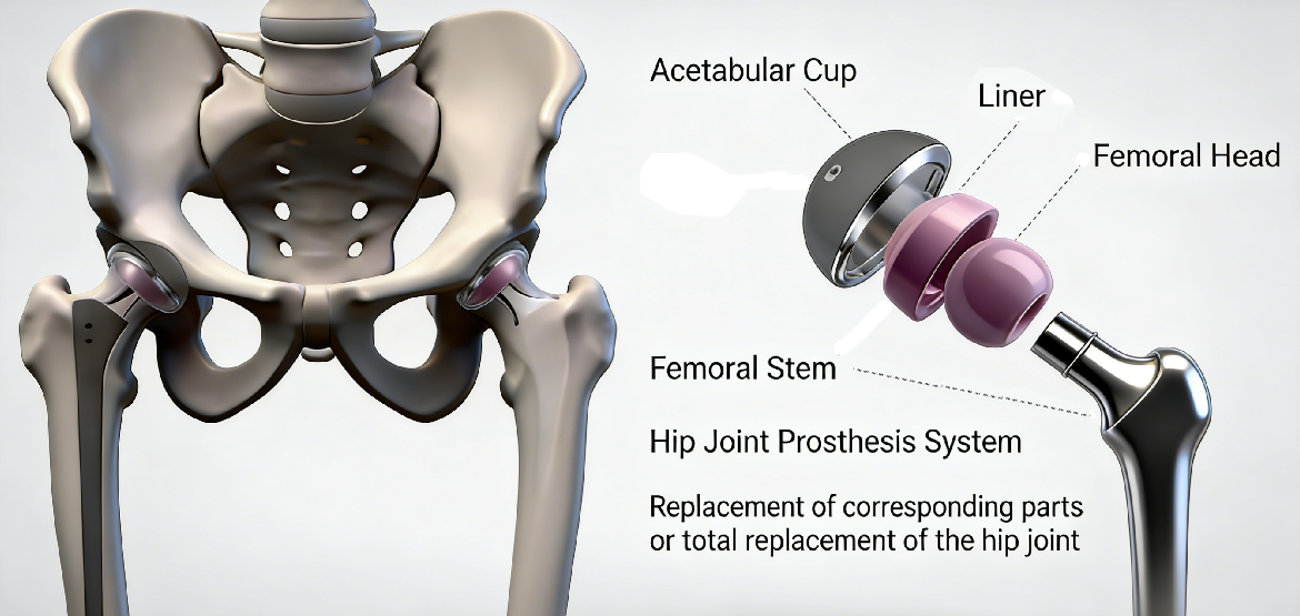 orthopedic joint implants for hip replacement