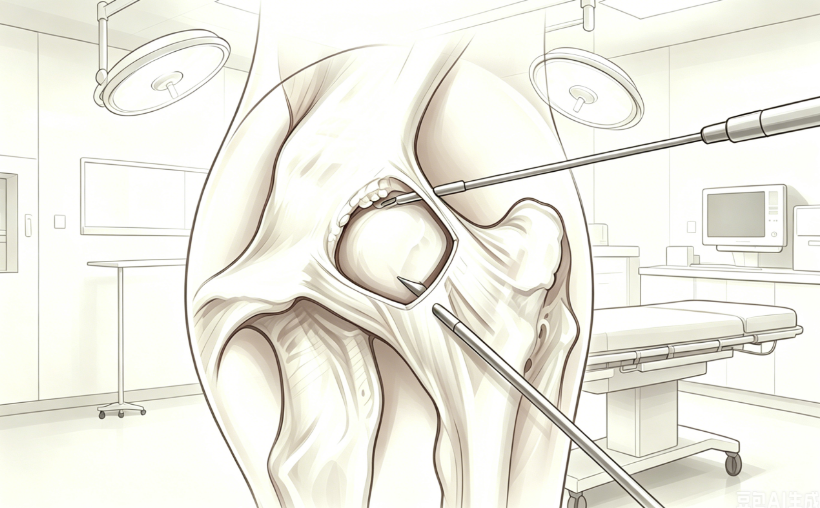 Hip arthroscopy illustration